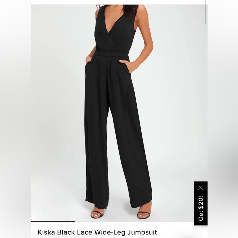 Lulus Kiska Black Lace Wide-Leg Jumpsuit